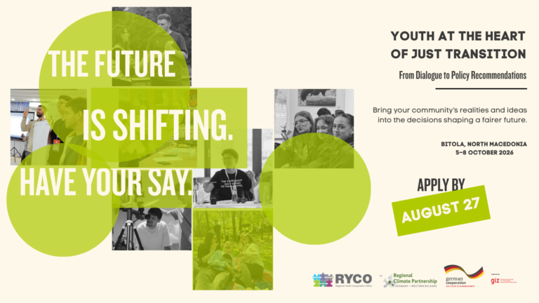 RYCO poziv Youth at the Heart of Just Transition
