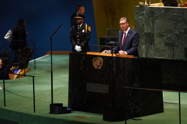 Aleksandar Vučić na Generalnoj skupštini UN-a u New Yorku 23. septembra 2026, službena fotografija
