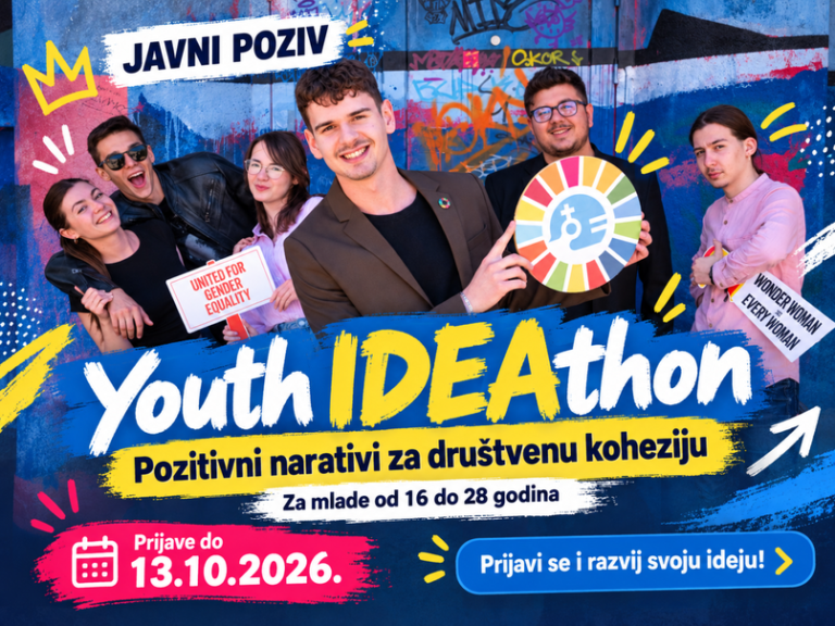 Snimak stranice javnog poziva Youth IDEAthon u Bosni i Hercegovini